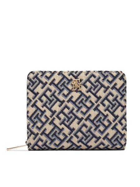 Novčanik Tommy Hilfiger Th Icon Med Za W/ Flap Jacquard plava