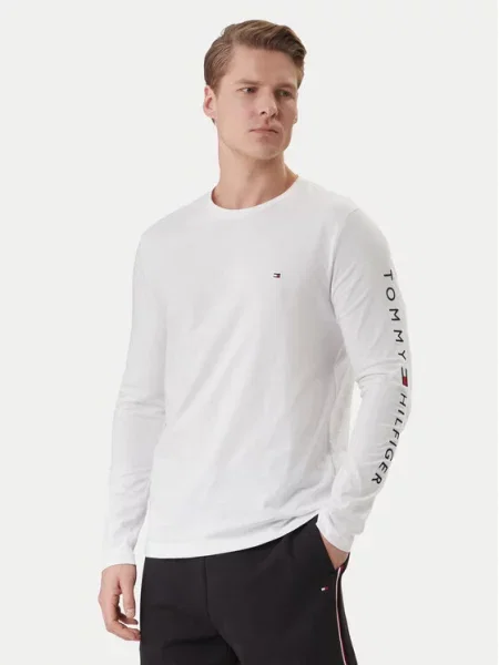 Tommy Hilfiger koszulka z długim rękawem Mężczyźni jednolity XL biały