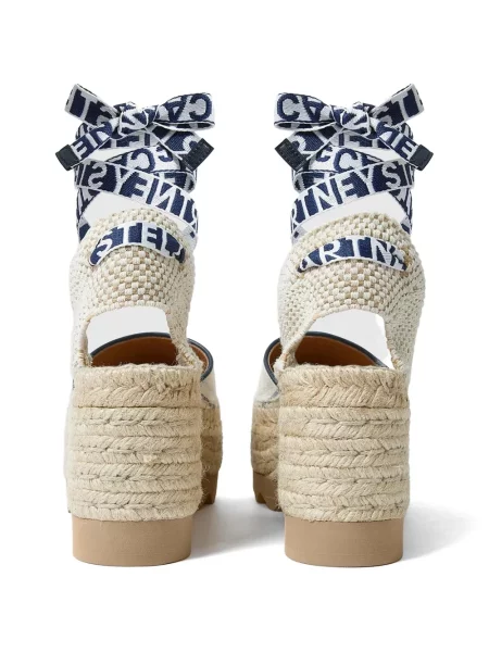 Espadrile Stella Mccartney cu dungi cu platformă alb