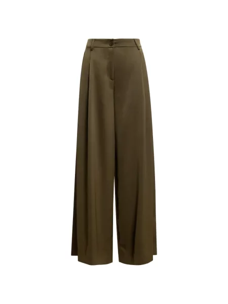 Pantaloni Essentiel Antwerp din satin verde