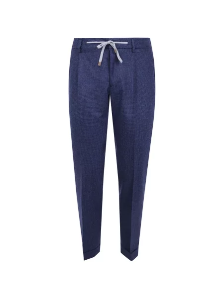 Pantaloni Barba în carouri albastru