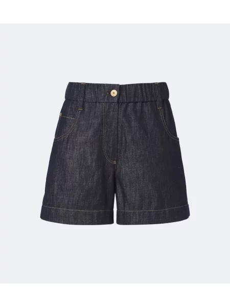 Pantaloni scurți din denim Brunello Cucinelli albastru