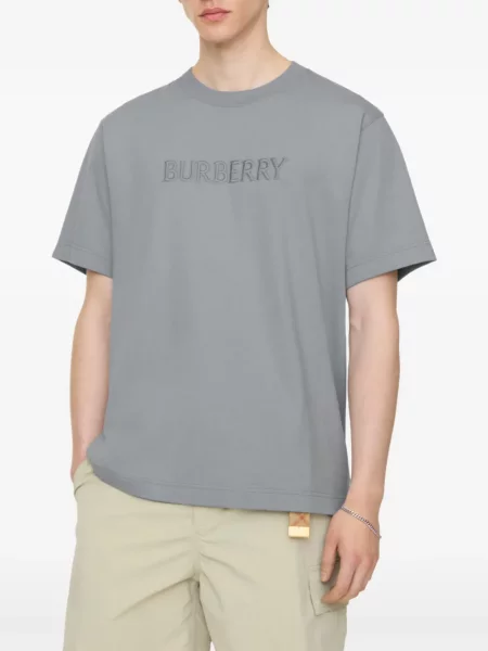 Tricou Burberry cu autograf gri