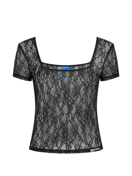 Bluză Karl Lagerfeld Jeans din dantelă negru