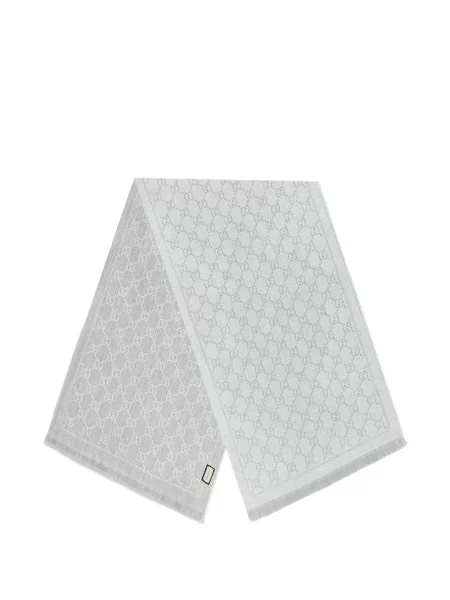 Fular Gucci cu franjuri gri