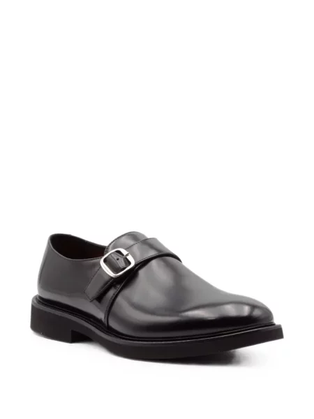 Pantofi monk Doucal's din piele cu cataramă negru