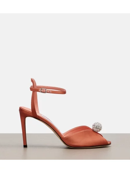Sandale Jimmy Choo din satin roz