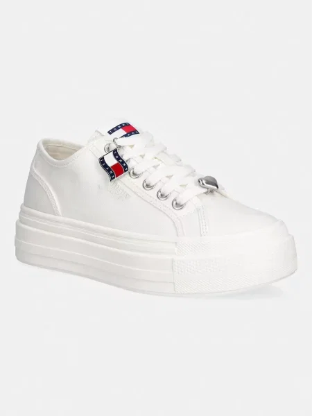 Tommy Jeans TJW FLATFORM SNEAKER CHARMS superge bela