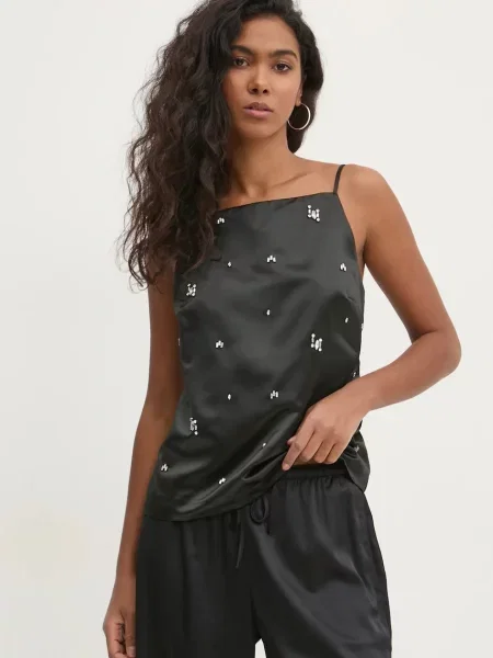 Блуза Abercrombie & Fitch с апликация черно