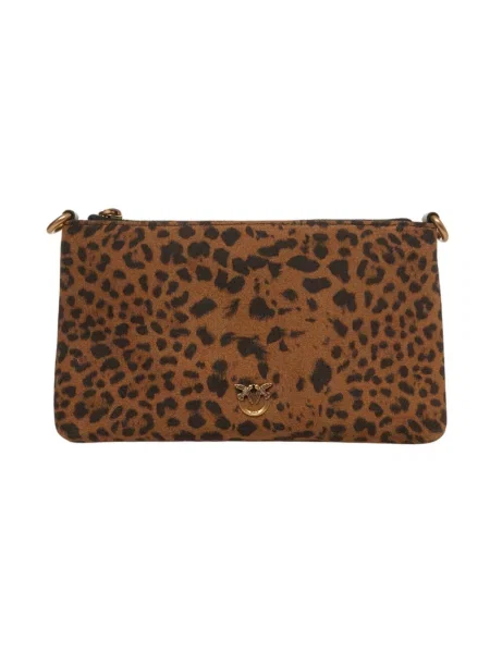 Mała mały torebka skórzana Pinko bez obcasa brązowa