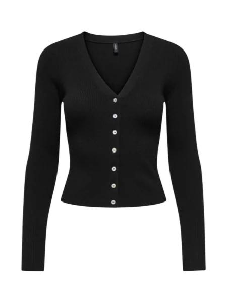 Kardigan Only z dekoltem w serek czarny