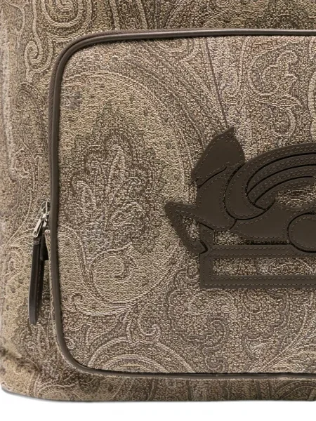Rucsac Etro cu imagine cu model paisley maro