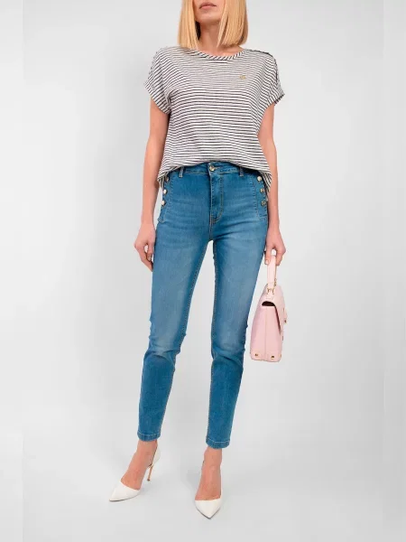 KOCCA Завужені джинси Бавовна/еластан блакитний