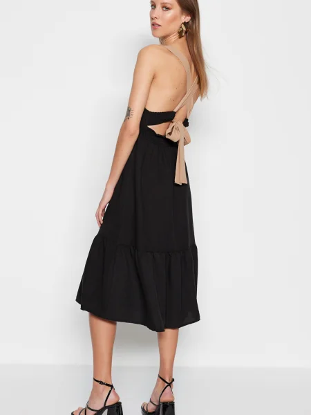 Midi obleka Trendyol črna