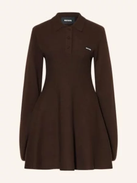 Rotate sukienka mini rozkloszowana brązowy