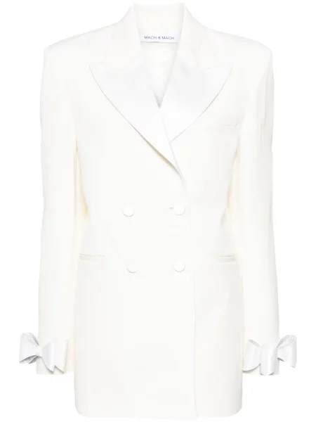 Sukienka o kroju marynarki Mach & Mach z kokardką biała