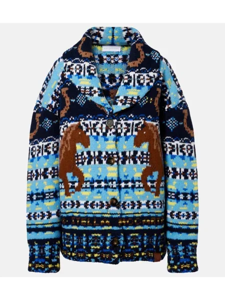 Kardigan Stella Mccartney wełniany niebieski