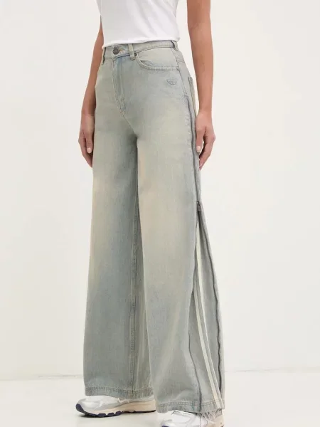 Дънки adidas Originals DENIM ZIP PANT синьо
