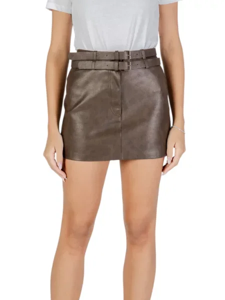 Fustă din piele Only alb