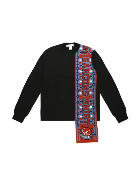 Dzianinowy sweter Comme Des Garcons Shirt czarny