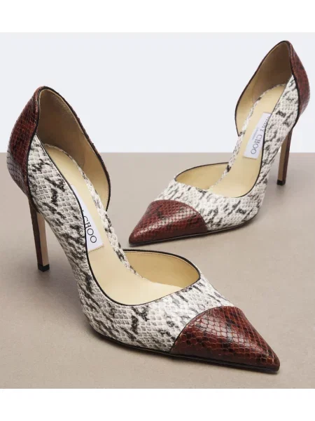 Pantofi cu toc Jimmy Choo din piele cu model piele de șarpe