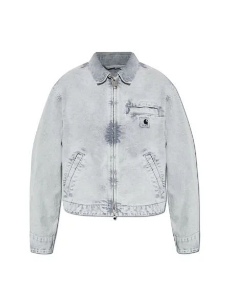 Lniana kurtka Carhartt Wip szara
