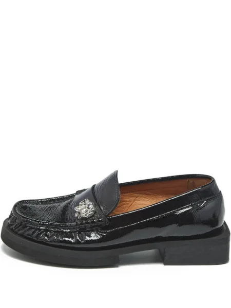 Pantofi loafer Ganni din piele de cristal negru