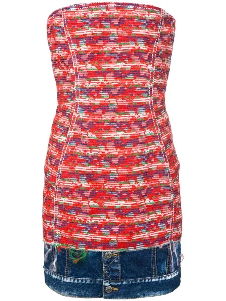 Rochie din denim Dsquared2 roșu