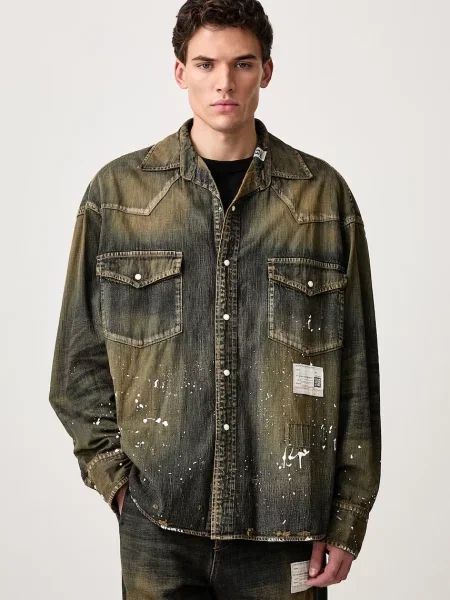 Maison MIHARA YASUHIRO cămașă din denim pentru bărbați