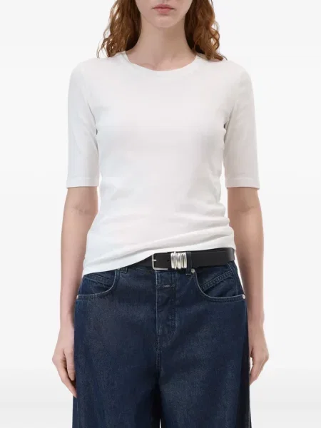 Tricou Closed cu decolteu rotund scurt alb