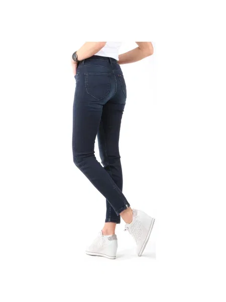 Skinny fit džínsy Lee orezané modrá