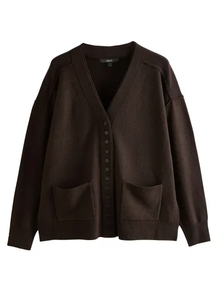 Next Geacă tricotată ciocolatiu