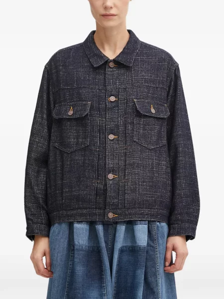 Geacă Visvim din tweed albastru