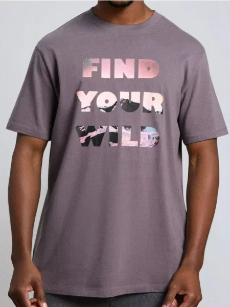 Sinsay koszulka z napisem fioletowy