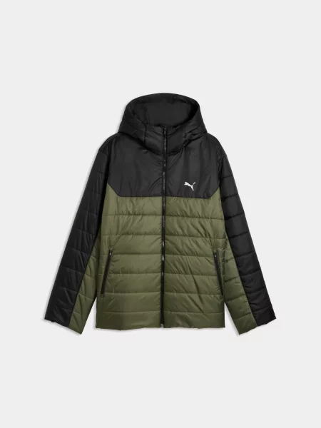Демисезонная куртка Puma с капюшоном зеленая