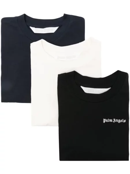 Tricou Palm Angels cu broderie clasic negru