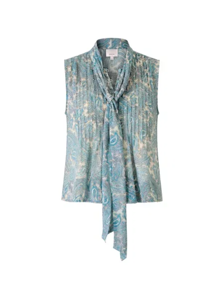 Top Cinq A Sept cu funde cu model paisley albastru