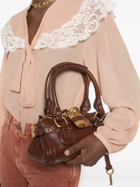 Geantă shopper Chloé din piele maro