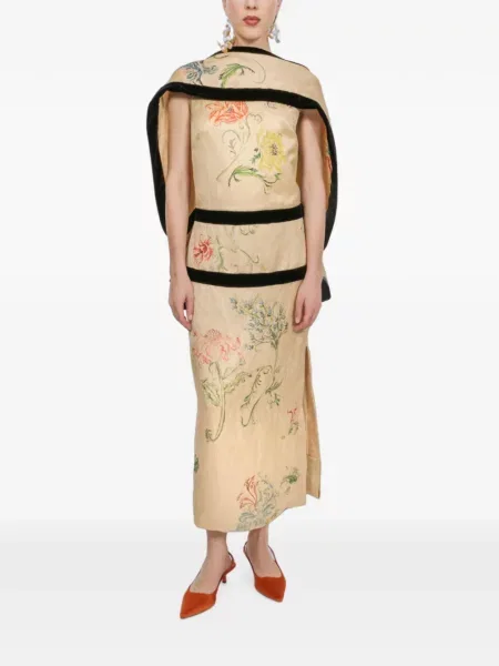 Rochie midi Rosie Assoulin cu model floral din jacard