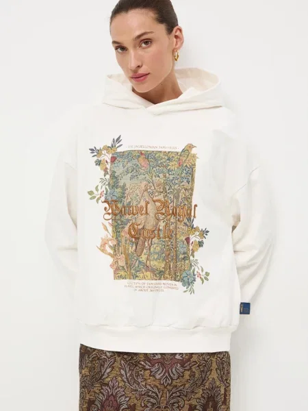 Medicine bluza z kapturem z nadrukiem beżowy