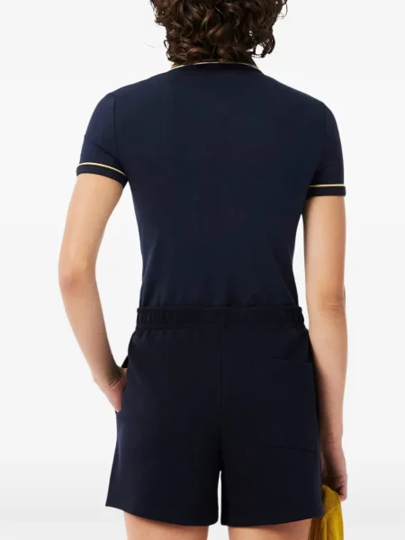 Scurt tricou polo Lacoste cu autograf albastru