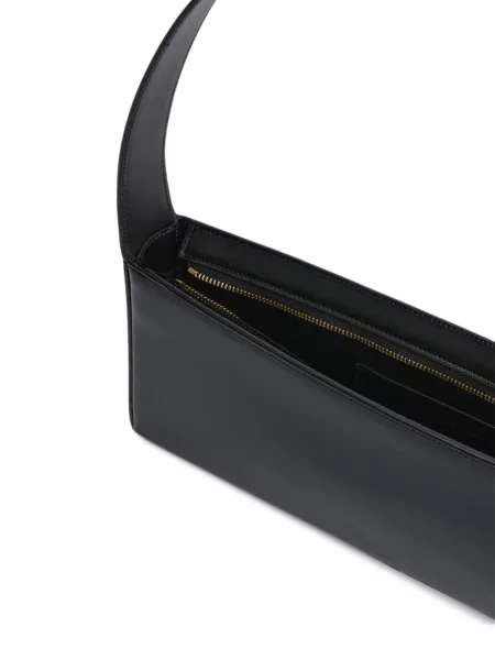 Geantă Jil Sander din piele de lac negru