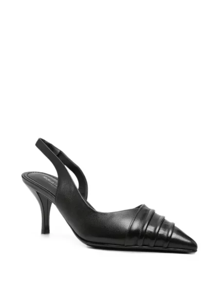 Pantofi cu toc Sergio Moretti Firenze cu volane slingback negru