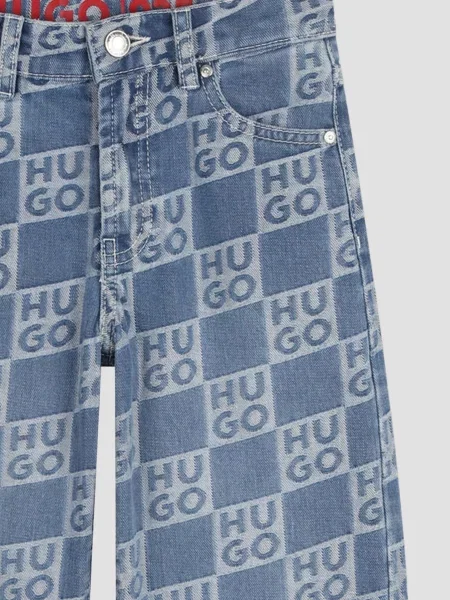 Детские прямые джинсы Hugo синие