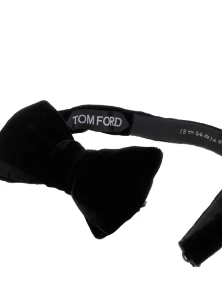 Cravată Tom Ford cu funde de catifea negru