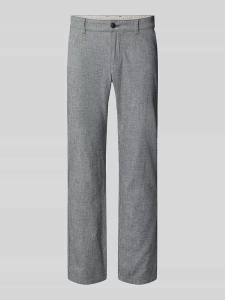Chinosy o kroju regular fit z mieszanki bawełny i lnu model PHOENIX' S.oliver Red Label granatowe