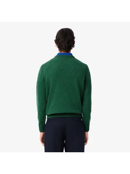 Lacoste Sweter Z Francuskiej Wełny Slub zielony