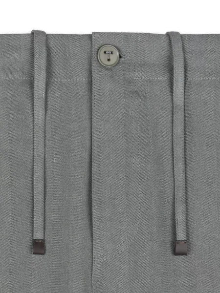 Pantaloni Tod's de in cu model herringbone cu cordon gri