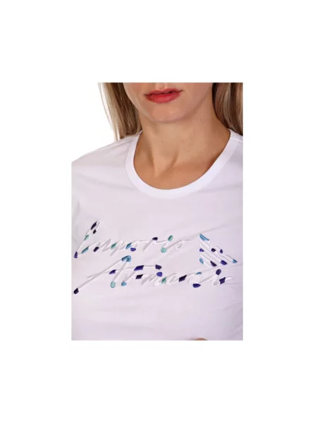 Top Emporio Armani z logo biały