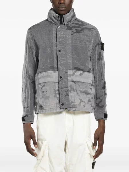 Jakna Stone Island s camo uzorkom kamenje siva
